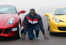 El día en el que Usain Bolt, el hombre más rápido del mundo, condujo dos de los deportivos más veloces: Ferrari 458 y 599 Usain Bolt con dos Ferrari