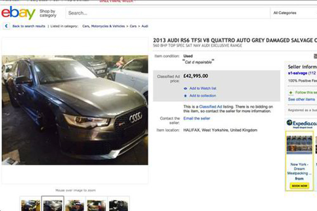 Sale a subasta el Audi RS6 que David Beckham estrelló