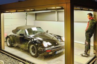 El garaje más especial para el Porsche más especial Garaje especial Porsche