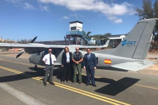 Nuevo radar de la DGT instalado en una avioneta de pruebas en Gran Canaria