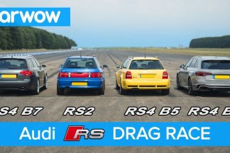 Audi RS 4: cuatro generaciones en una carrera de aceleración Audi RS 4: cuatro generaciones en una carrera de aceleración