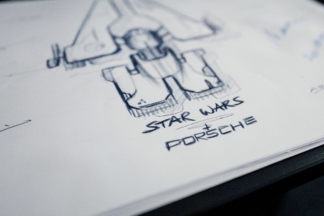 Porsche y Lucasfilm diseñan una nave espacial Porsche Lucasfilm nave espacial