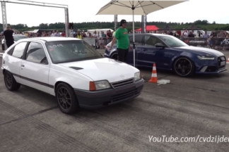 Vídeo: este Opel Kadett de 740 CV se bate contra un R8, un RS 6 Avant y un M3 opel-kadett-740-bate-contra-r8-rs-6-avant-m3
