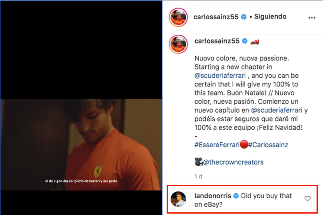 Lando Norris trolea Carlos Sainz