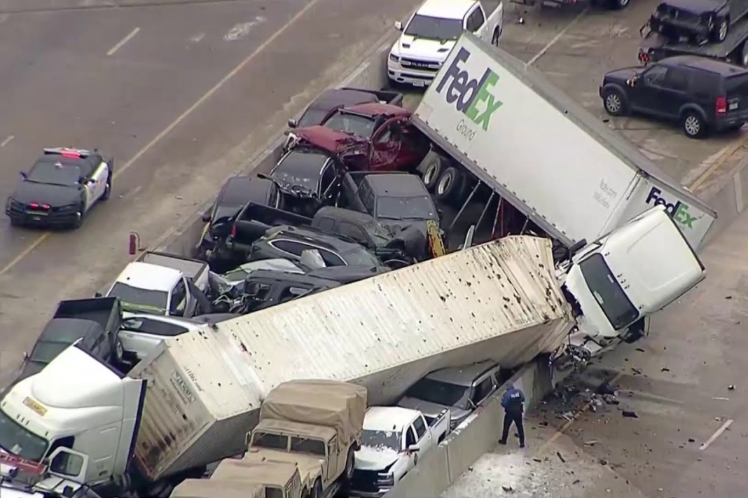 hielo accidente cadena 100 vehículos