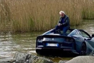 Un Ferrari 812 GTS acaba en un lago porque su dueño se olvidó del freno de mano Ferrari 812 GTS