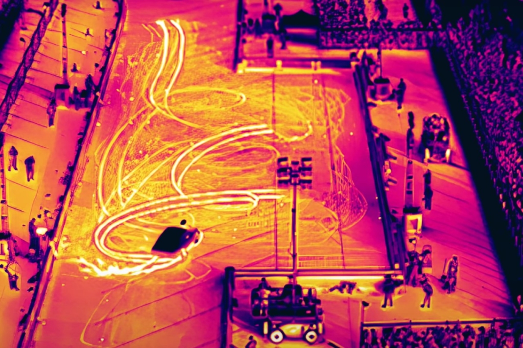 Vídeo burnout grabado con cámara térmica