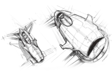 coche volador electrico boceto