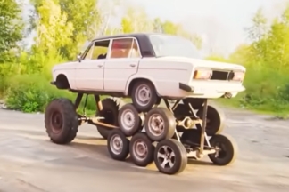 Vídeo: ¡construyen un Lada con 14 ruedas! Lada con 14 ruedas
