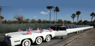 Restauran el American Dream, ¡la limusina más grande del mundo con piscina y helipuerto! limusina American Dream