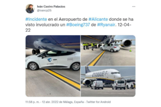 Un Renault Clio choca contra un Boeing 737 en el Aeropuerto de Alicante accidente renault clio boeing 737 aeropuerto alicante