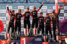 Elfyn Evans se proclama subcampeón del WRC en el Rallye de Japón 2023 podio Rallye de Japón 2023