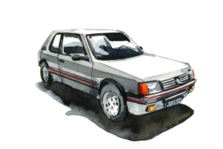 ‘Arte en Ruta’, un colorido homenaje al Peugeot 205 en forma de acuarelas homenaje Peugeot 205 acuarelas