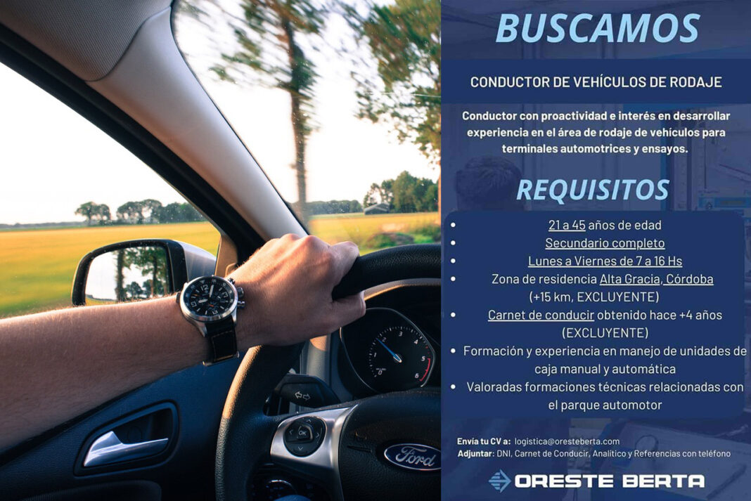 trabajo condutor coches pruebas