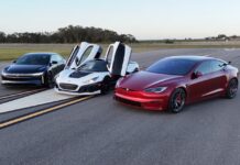 Un Tesla Model S Plaid, un Lucid Air Sapphire y un Rimac Nevera se enfrentan en una carrera de aceleración tesla-model-s-plaid-lucid-air-sapphire-rimac-nevera-carrera-aceleracion