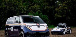 La Volkswagen ID. Buzz se viste de Porsche 911 Dakar, y el resultado es espectacular Volkswagen ID. Buzz con los colores de Rothmans del Porsche 911 Dakar
