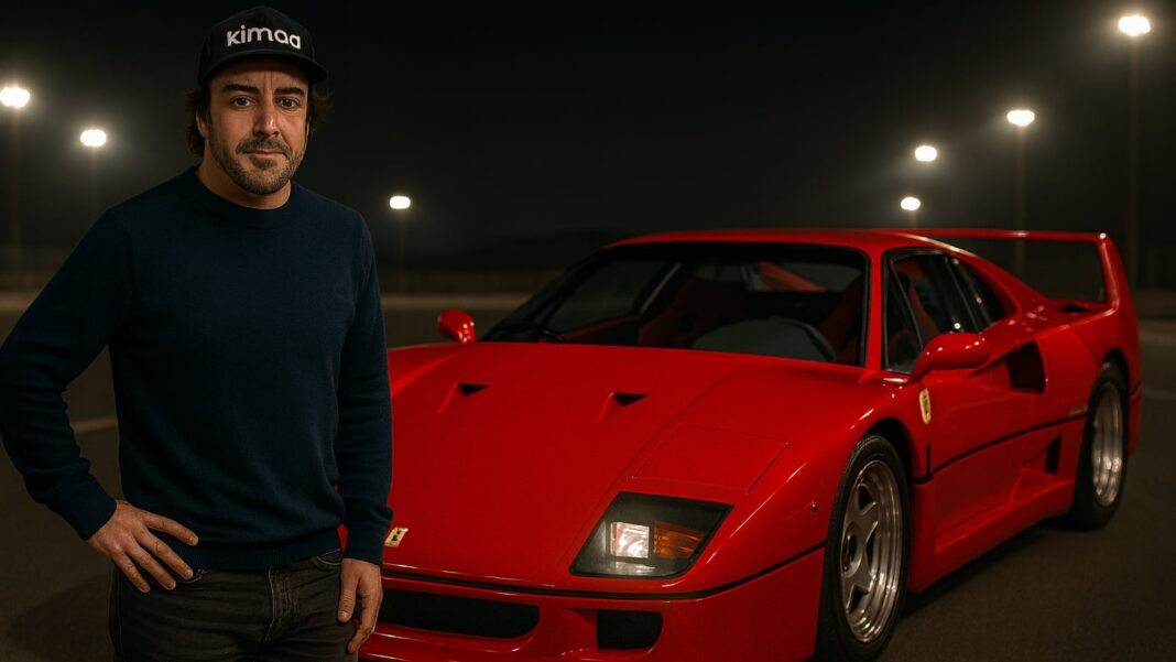 Fernando Alonso con un Ferrari F40 Fernando Alonso con un Ferrari F40
