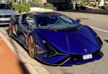 Fernando Alonso se pasea con un impresionante Lamborghini Sian por Mónaco, el primer híbrido de Sant'Agata Bolognese Lamborghini Sian por Mónaco