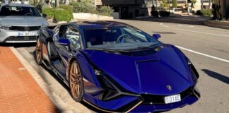Fernando Alonso se pasea con un impresionante Lamborghini Sian por Mónaco, el primer híbrido de Sant'Agata Bolognese Lamborghini Sian por Mónaco