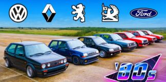 Mat Watson enfrenta a los mejores deportivos de los 80: Renault 5 GT Turbo, Peugeot 205 GTI, Ford Fiesta XR2, Volkswagen Golf GTI y MK1 y MK2 y Opel Astra GTE Mejores deportivos años 80