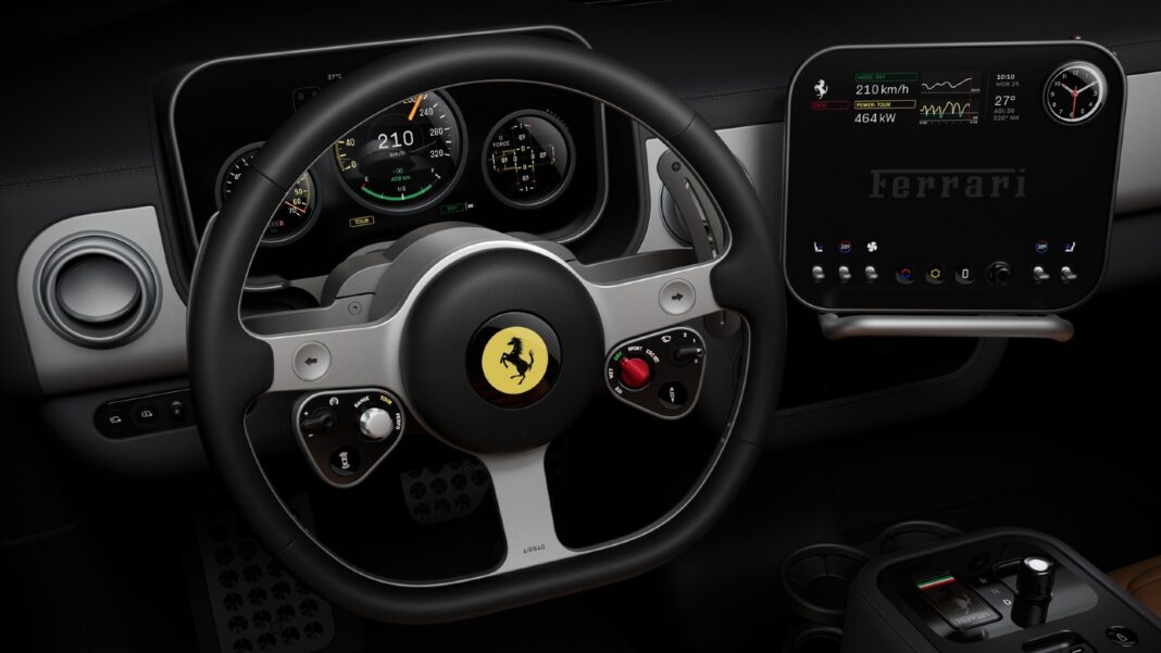 Interior del Ferrari Luce no tiene fibra de carbono