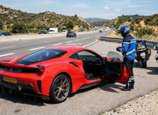 Interceptan a un jubilado circulando a 256 km/h con un Ferrari en un tramo limitado a 130 Jubilado en un Ferrari a 256 km/h