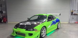 Restauran un Mitsubishi Eclipse abandonado con el mismo color verde del coche que conducía Paul Walker en Fast & Furious Mitsubishi Eclipse abandonado