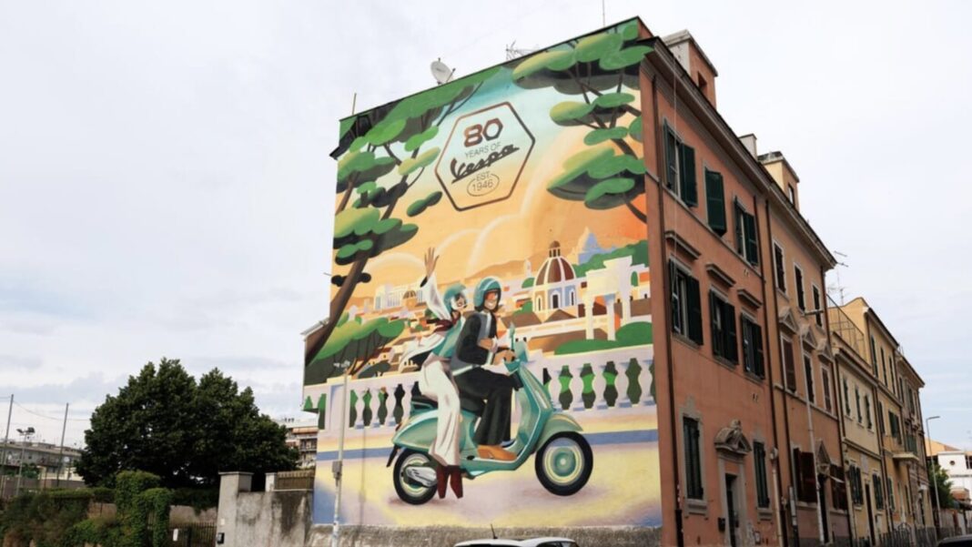 Mural 80 años Vespa