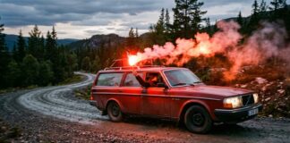Hace más de 40 años Volvo ya utilizaba un sistema de preseñalización de peligro mucho más efectivo que la baliza V16: ¡bengalas de carretera! Bengalas de carretera Volvo