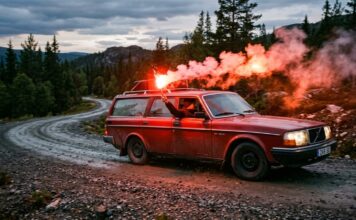 Hace más de 40 años Volvo ya utilizaba un sistema de preseñalización de peligro mucho más efectivo que la baliza V16: ¡bengalas de carretera! Bengalas de carretera Volvo