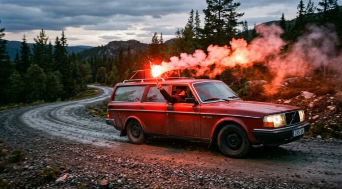Hace más de 40 años Volvo ya utilizaba un sistema de preseñalización de peligro mucho más efectivo que la baliza V16: ¡bengalas de carretera! Bengalas de carretera Volvo