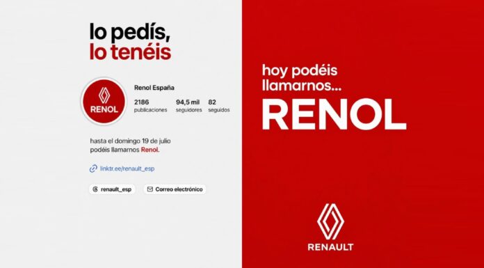 Renault España cambia su nombre para celebrar la victoria de España frente a Francia en el Mundial: “Hoy podéis llamarnos Renol” Renol España