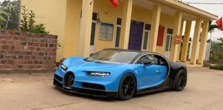 Construyen una réplica del Bugatti Chiron de barro en Vietnam Réplica Bugatti Chiron de barro