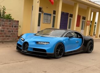 Construyen una réplica del Bugatti Chiron de barro en Vietnam Réplica Bugatti Chiron de barro