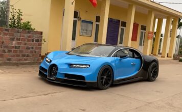 Construyen una réplica del Bugatti Chiron de barro en Vietnam Réplica Bugatti Chiron de barro